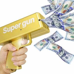 Gold Super Money Gun Cash Cannon Shooter Toy Party Favor for Weddings Games